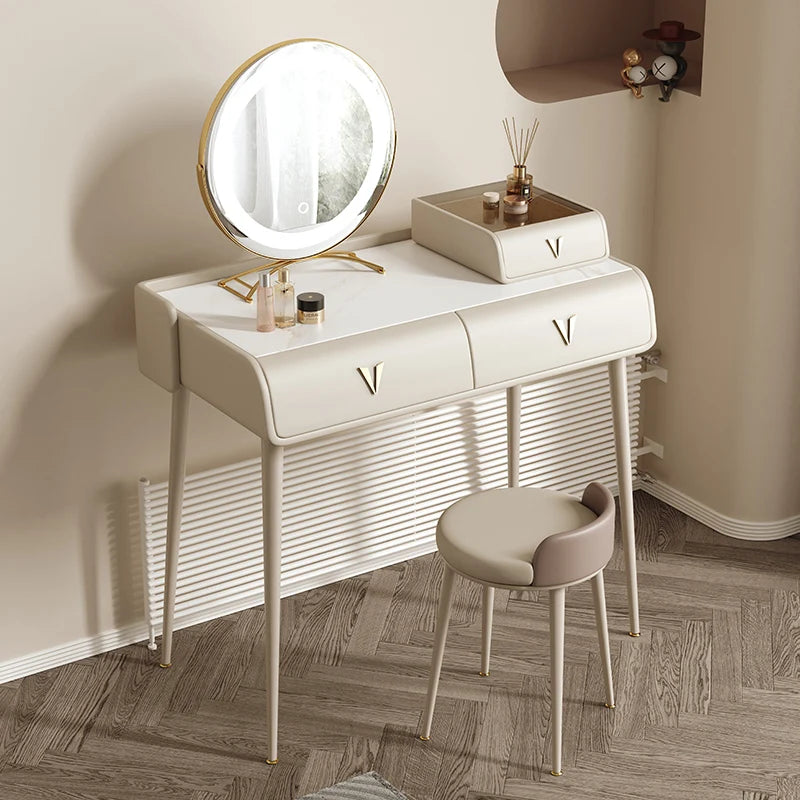 Cream Bedroom Vanity Table Light Luxury European Beauty Modern Dressing Table Service Accessories Vestidores Trendy Furniture