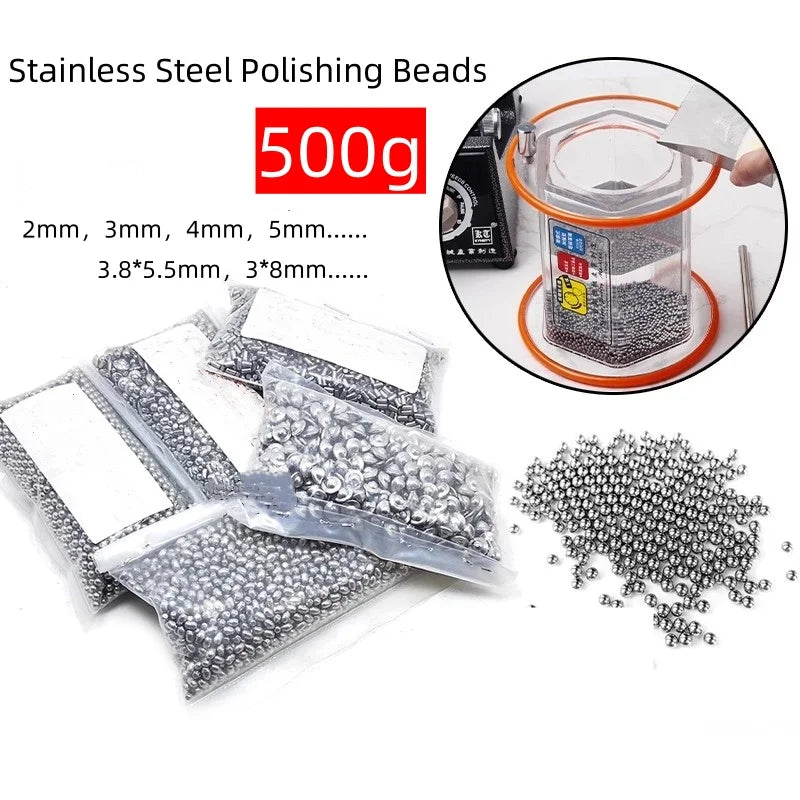500g Stainless Steel Polished Beads Tumbling Media Pins Burnishing Media ,Rough Polishing  Precision Steel Balls solid Ball