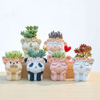 Cute Animal Planter for Succulents Air Plants Funny Flower Pots Fairy Garden Decor Figurines Pencil Holder Home Table Decoration