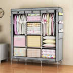 Closet Wardrobe Portable Organizer Storage Rack Clothes Shoe Clothing Shelf Dustproof Non-woven Fabric Quick and Easy to Assembl