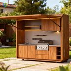 Customized Portable Kitchen Booth Fully Furnished Outdoor Kitchen Set for Shopping Mall