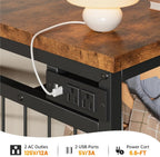 49.2" W Dresser for Bedroom with Hanging Rack 6 Drawers Dresser with LED Lights & Charging Station, Fabric Dressers