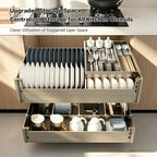 304 Stainless Steel 3 Tier Kitchen Cabinet Pull Out Drawer Bowl Plate Rack With Inner Drawer Storage Organizer For Pots Pans