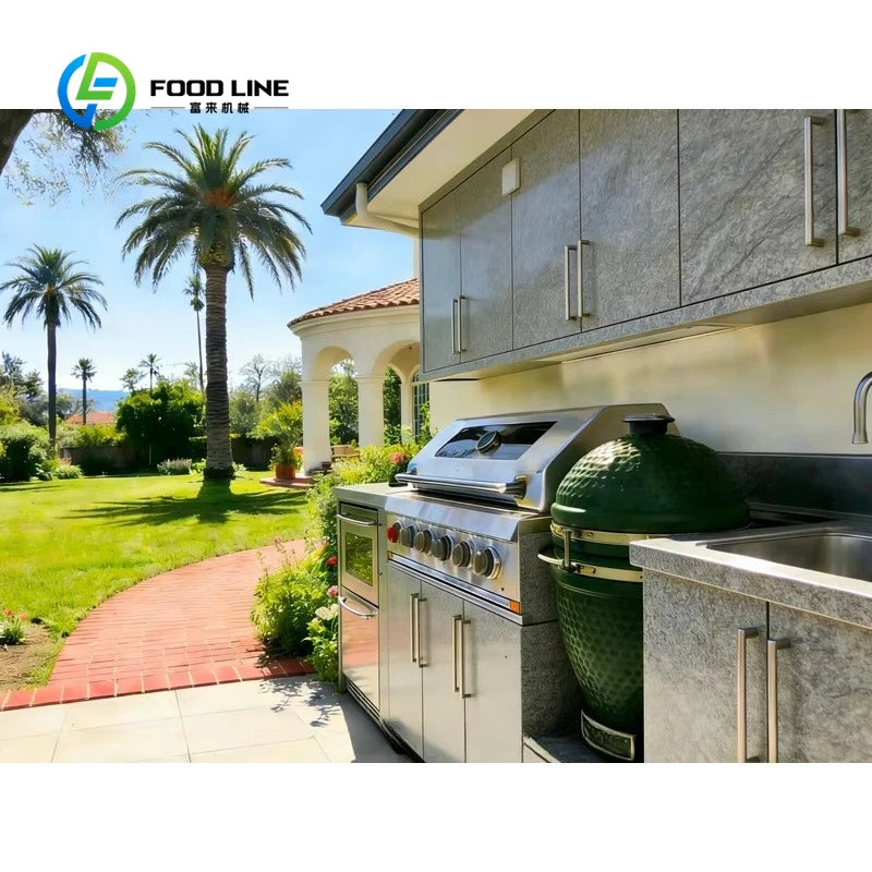 Customized Contemporary Stainless Steel Modular Outdoor Kitchen Cabinets Weather Resistant for Patio Backyard Cooking Area