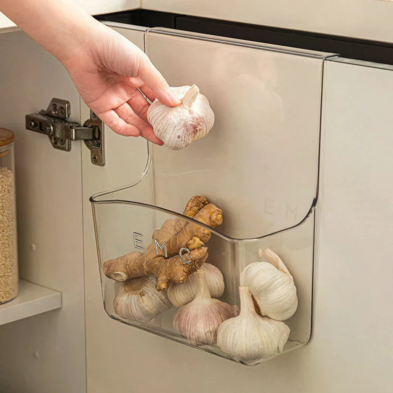 Kitchen Cabinet Door Hanging Rack, Behind-the-door Storage Rack, No-drill Wall-mounted Storage Rack, Transparent And Thickened