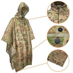 Man Military Impermeable Zipper Camo Raincoat Waterproof Rain Coat Men Raincoat Women Awning Tent Rain Motorcycle Rain Poncho