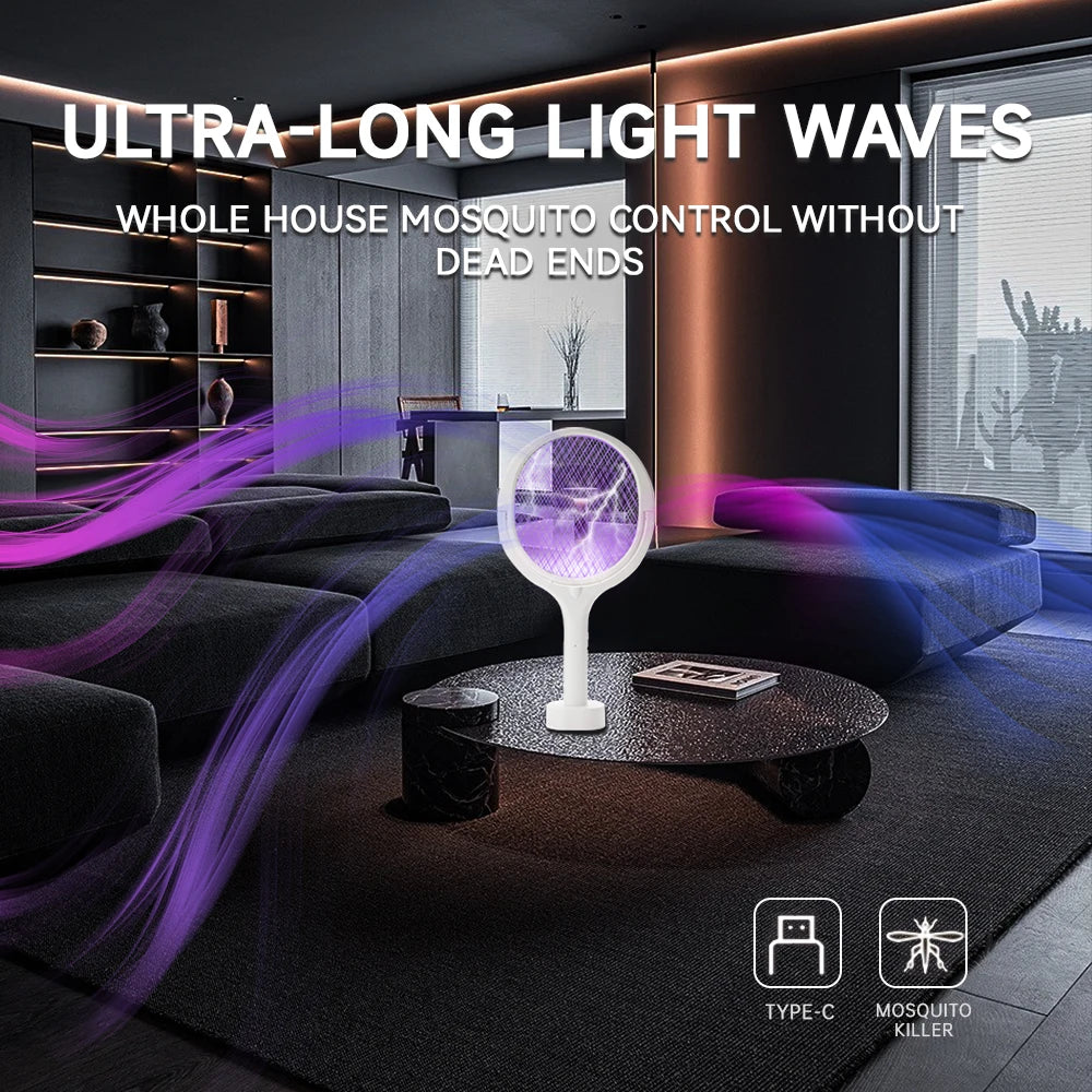 3500V 5in1 Mosquito Killer Lamp Multicunctional Angle Adjustable Bug Zapper Electric USB Rechargeable Mosquito Fly Bat Swatter