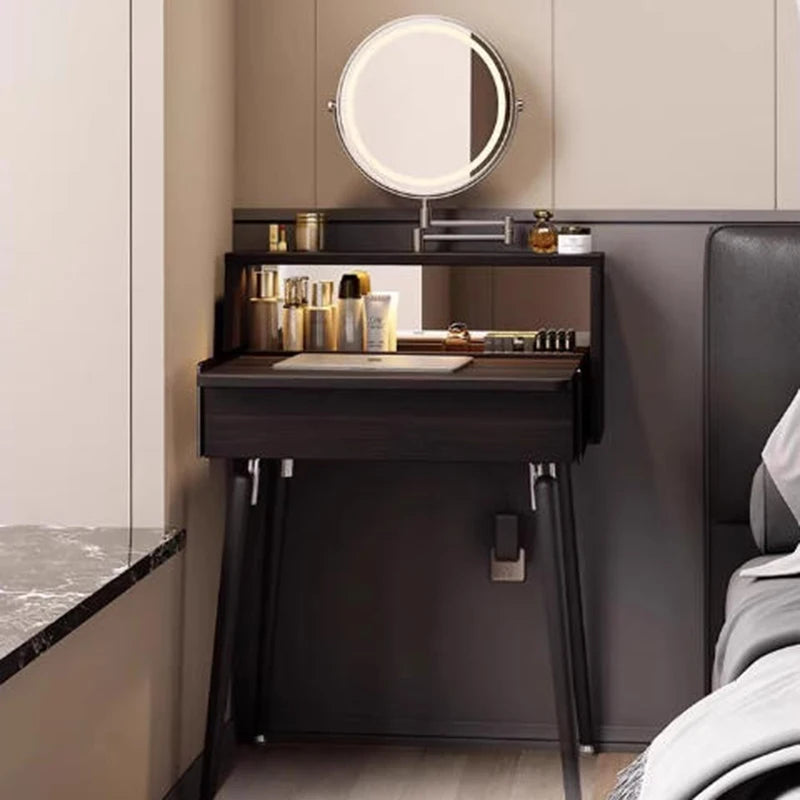 Black Luxury Vanity Table Modern Women Bedside Chair Dressing Table Cheap Cosmetics Mesa De Maquillaje Lounge Suite Furniture