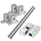 10pcs/Set Linear Rail Shaft Optical Axis 8mm 10mm 12mm + SK8/10/12 Shaft Support + SCS8/10/12UU Bearing Block For CNC Parts