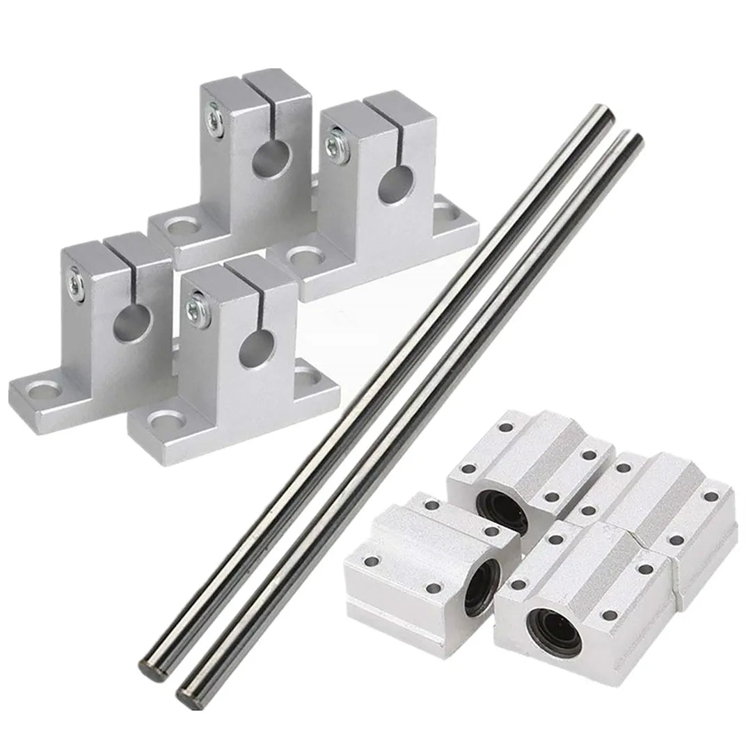 10pcs/Set Linear Rail Shaft Optical Axis 8mm 10mm 12mm + SK8/10/12 Shaft Support + SCS8/10/12UU Bearing Block For CNC Parts