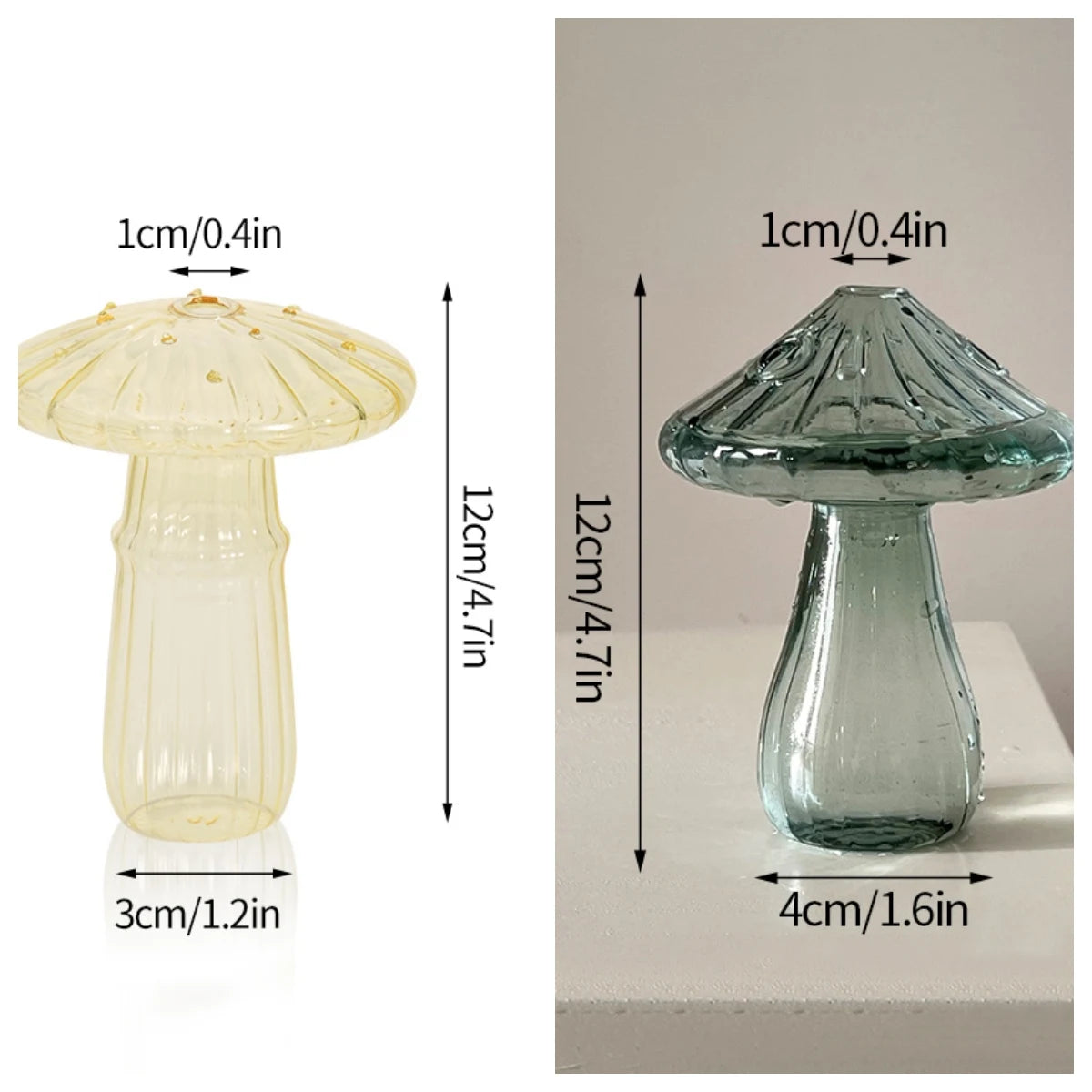 Mushroom Vase Flower Bottle Glass Vase Decoration Home Hydroponics Pot Table Ornament Room Decor Mushroom Accessorie Home Decor