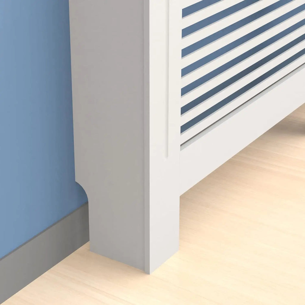 Wood Radiator Cover Cabinet White Horizontal Slat Heater Covers Modern Tall Radiator Shelf