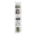 YITAHOME White 5-Tier Corner Bookcase - 30x30x180cm Wooden Shelf, Open Storage for Living Room & Office - Freestanding (White)