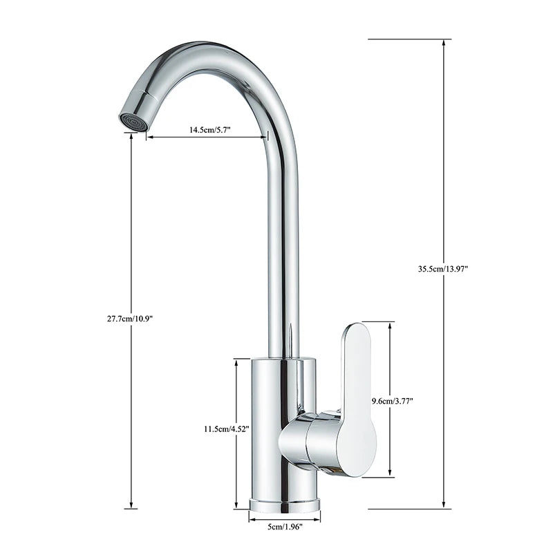 Kitchen Faucet Deck Sinks Faucet High Arch 360 Degree Swivel Cold Hot Mixer Water Tap
