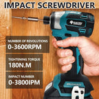 Electric Goddess 1800rpm DTD173 Cordless Impact Driver 180Nm Brushless Motor Electric Drill Wood/Bolt/T-Mode For Makita 18V