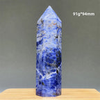 Blue Veins Stone Obelisk Natural Mineral Quartz Home Feng Shui Decorative Gift Reiki Treat Witchcraft Magic Wand