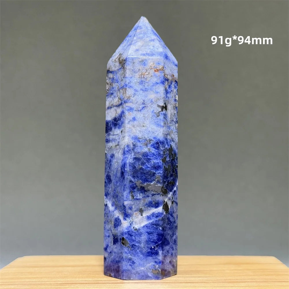 Blue Veins Stone Obelisk Natural Mineral Quartz Home Feng Shui Decorative Gift Reiki Treat Witchcraft Magic Wand