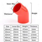20mm~50mm Red PVC Pipe Fitting Connectors Garden Irrigation 90° Elbow Direct Tee Joint Aquarium Pipeline Water Delivery Joint