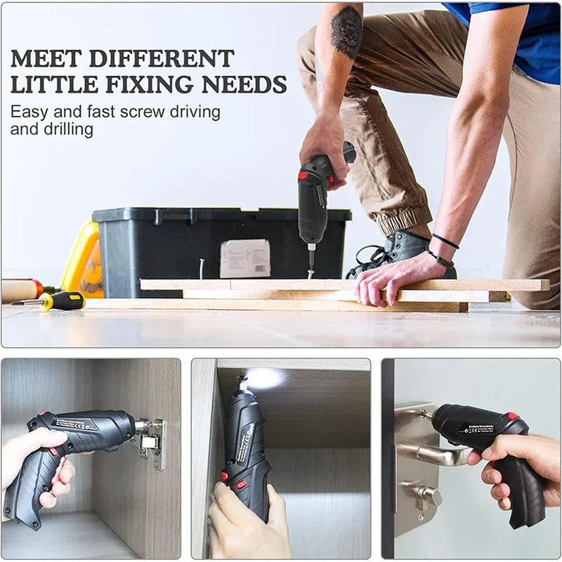 4.2V Electric Drill Cordless Power Tools Set Household Maintenance Repair 1800mAh Lithium Battery Mini Household Screwdriver