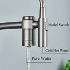 Filtered Kitchen Sink Faucet Pure Water Tap Spout 2 Models Spout Deck Mount Single Handle Cold Hot Water Mixer Washing Tub Crane