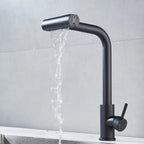 4-Mode Black Pull-Out Kitchen Faucet | RV & Home Hot/Cold Sink Faucet