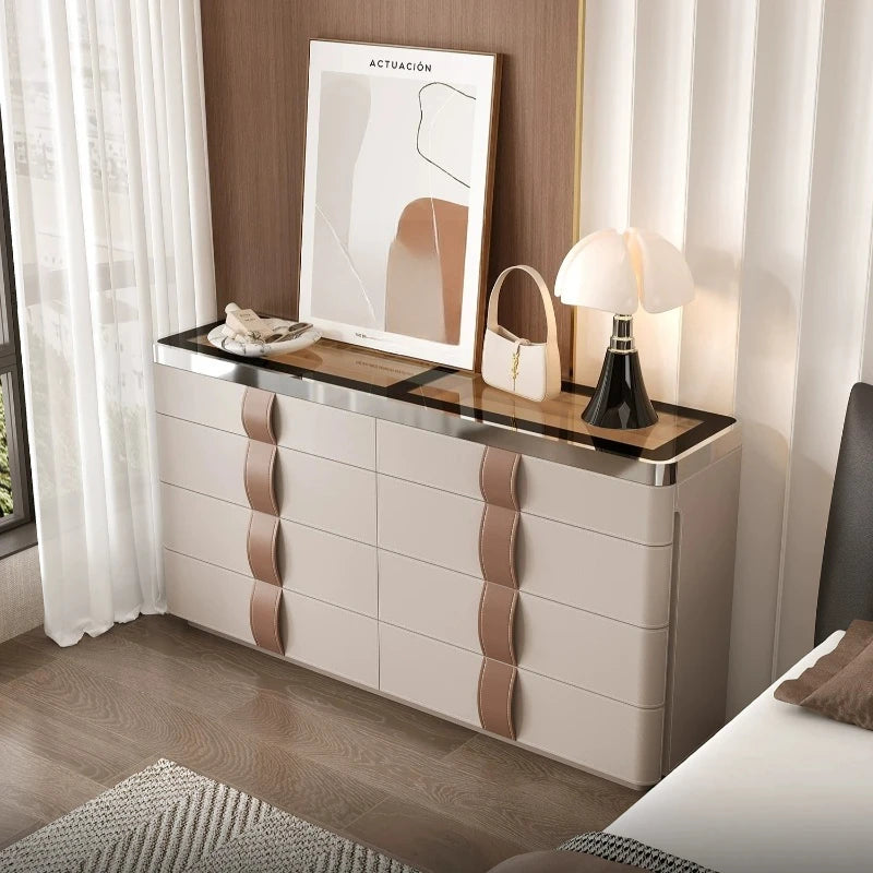 Living Room Modern Cabinets Knobs Italian Light Stainless Cabinets Wooden Storage Cassettiera Stanza Da Letto Home Accessories