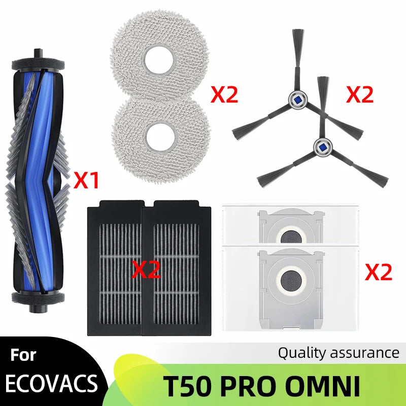 Fit For ECOVACS DEBOT T50 PRO OMNI Replacement Parts Accessories Main Side Brush Hepa Filter Mop Cloth Dust Bag