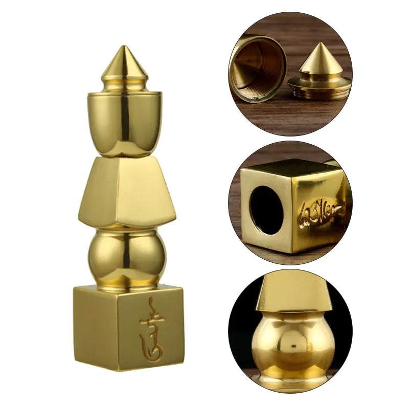 1Pc Buddhist Feng Shui Brass Five Element Pagoda-amulet Can Be Equipped With Tibetan Treasures Pagoda Heaven And Earth