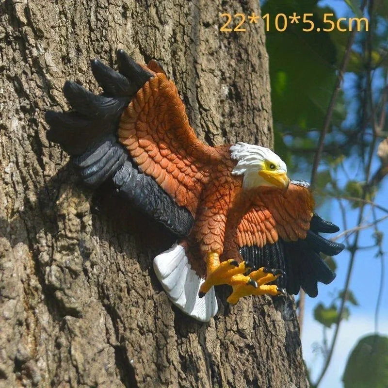 1pcs Eagle Wall Sculpture Resin Animal Hanging Ornament Eagle for Garden Home Decor Craft Gifts Figurines Small Eagle Flying