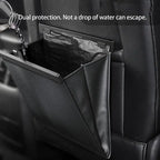 Car Backseat Hanging Garbage Bin PU Leather Vehicle Garbage Organizer Foldable Trash Can Car supplies For Car SUV Truck
