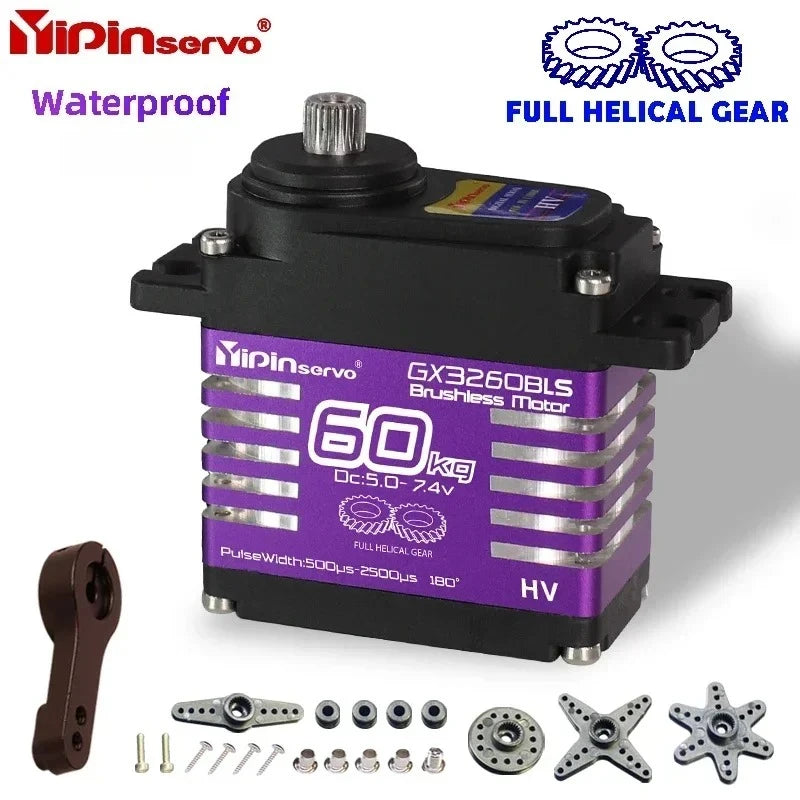 Waterproof IP66 Servo 35kg/40kg/55kg/60kg/70kg All Steel Helical Gears Digital Servo For RC 1/8 1/10 Rc Toy Car Accessories