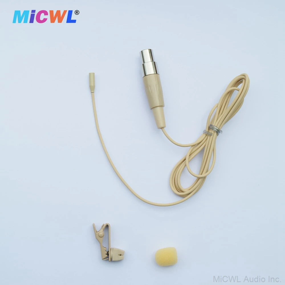 TL48 Very Very Mini Clip-On Lavalier Microphone For Sennheiser Shure MiPro AKG TA4F TA3F Dual Ear Hanging HeadMic 3.5mm TA4F