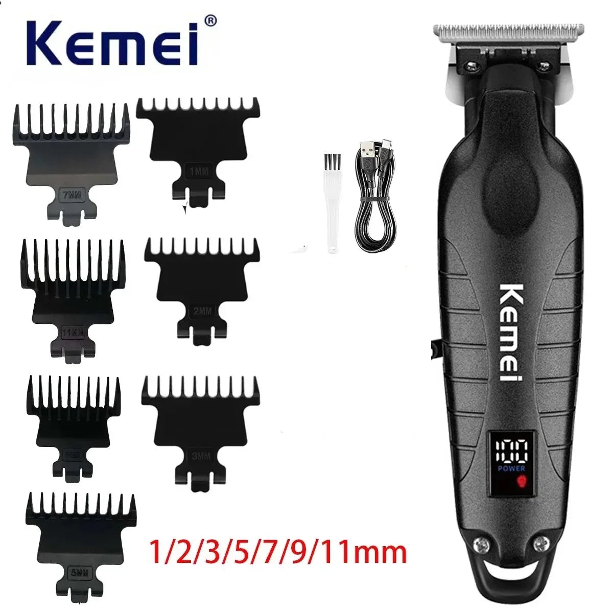 Kemei 2293 Professional Barber Hair Trimmer Cordless Rechargeable Men Hair Clippers Electric Finish Cutting Machine Fit Babyliss