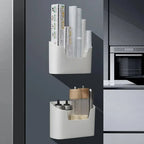 Kitchen Wall-mounted Adhesive Storage Rack Multifunctional Cabinet Door Storage Box Under Sink Drawer Shelf Bathroom Organizer