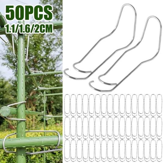 50Pcs Plant Trellis Connecting Buckles Climbing Pipe Support Fixing Tool Reusable Fixing Clamp for Garden Plant Connector