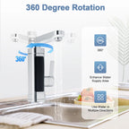 3300 W Silver Electric Instantaneous Water Heater, Electric Tap with LED,Kitchen Tap Suitable for Home, Hotel, Restaurant