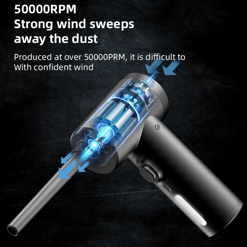 Xiaomi Youpin Wireless Air Duster 50000 RPM Dust Blowing Gun USB Compressed Air Blower Cleaning Computer Laptop Keyboard Camera