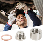 O2 Sensor Bung O2 Sensor Adapter M18x1.5 Oxygen Sensor Nut Weld Bung Plug Stainless Steel Curve Notched Universal Auto Parts