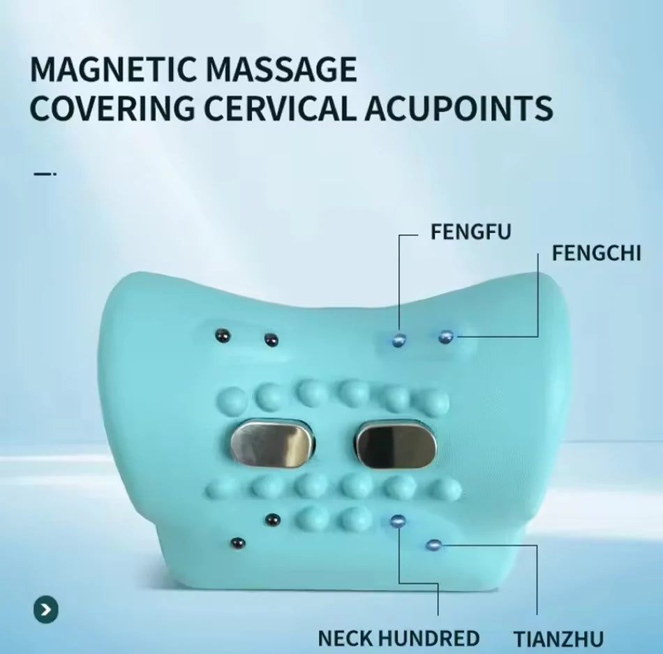 Electric Cervical Massager Neck Shoulder Stretcher Relaxer Chiropractic Traction Device Massage Pillow for Cervical Spine Correc
