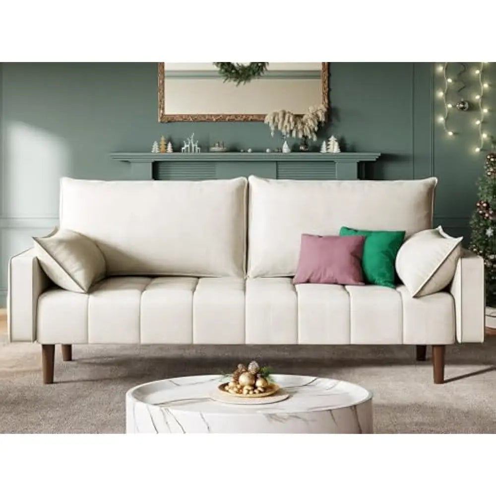 Modern Velvet 3-Seater Sofa