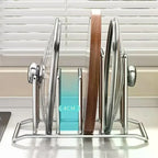 Kitchen Storage Solution Rustproof Pot Lid Rack Stainless Steel Storage Rack Multifunctional Chopping Board Organizer For Home