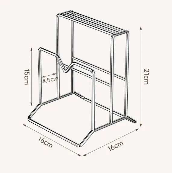 Kitchen Knife Organizer Rack With Cutting Board Slot Multifunctional Utensil Storage Holder