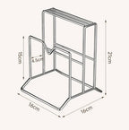 Kitchen Knife Organizer Rack With Cutting Board Slot Multifunctional Utensil Storage Holder