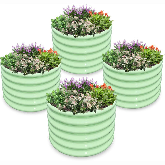 Round Metal Planter Boxes (4-Pack)