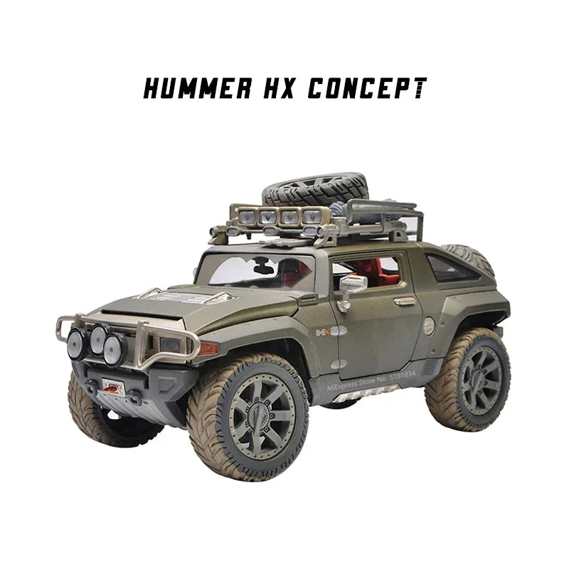 1:18 New Hummer H2 H1 Jeep alloy car model simulation car decoration collection gift toy Die casting model boy toy