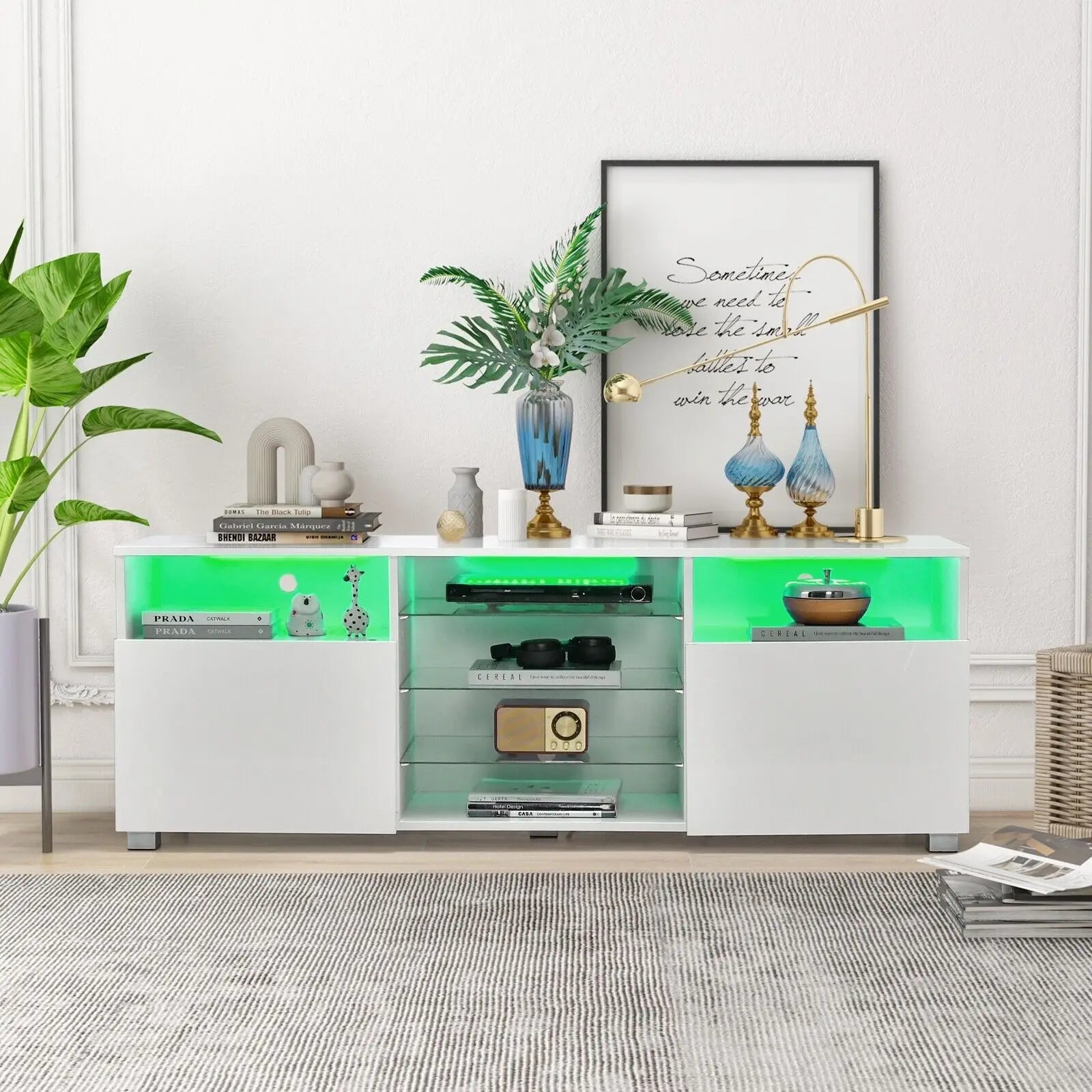 GOFLAME TV Stand Modern Entertainment Center Media Console Table for 65 inch TV