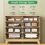 Fluted Dresser for Bedroom with 8 Drawers, 48" Wide Modern Chest of Drawers with Metal Handle, Wooden Dresser TV Stand, Wood