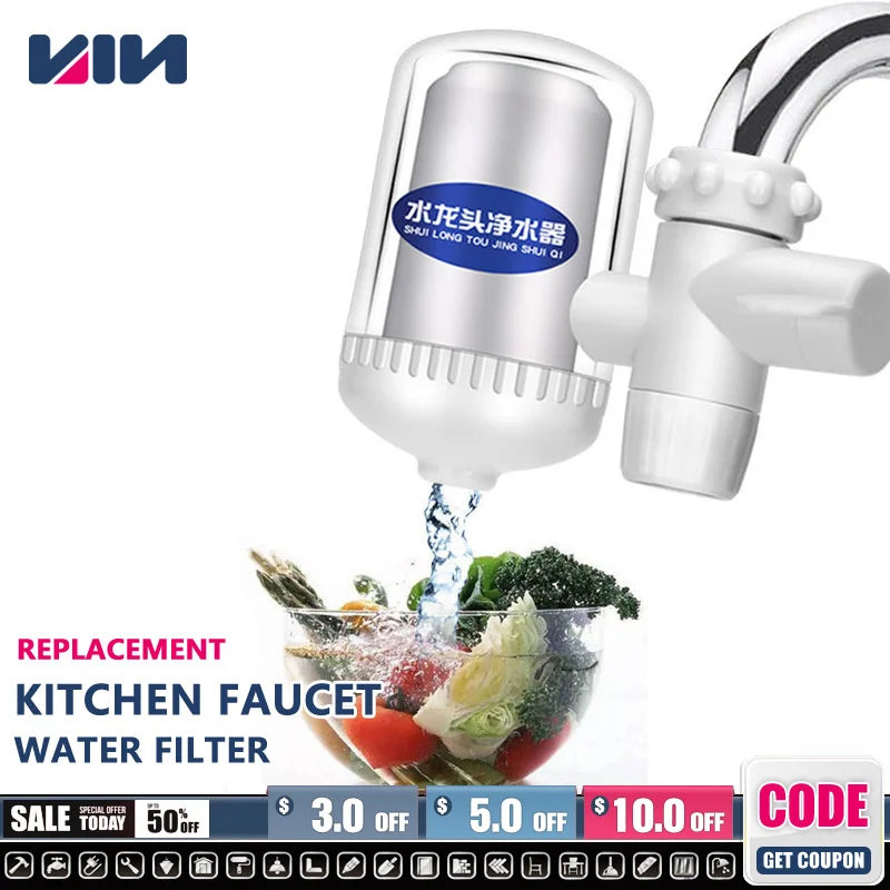 Tap Water Filter Washable Replacement Kitchen Faucet Long Lasting Filtro Water Purifier Tap Filter Chlorine