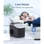 COWSAR Ice Maker Countertop, Portable  Machine with Self-Cleaning, 26.5lbs/24Hrs, 9 Bullet  Cubes in 6 Mins,  Basket