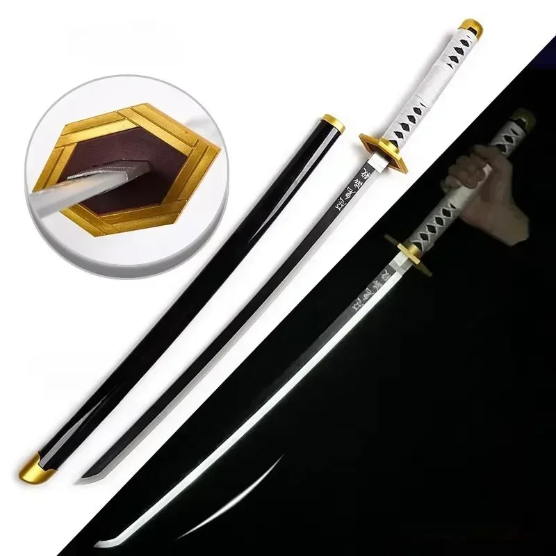104cm Demon Slayer Bright Katana LED Light Sword Kimetsu No Yaiba Anime Cosplay Prop Real Size Japanese Katana Samurai Sabre
